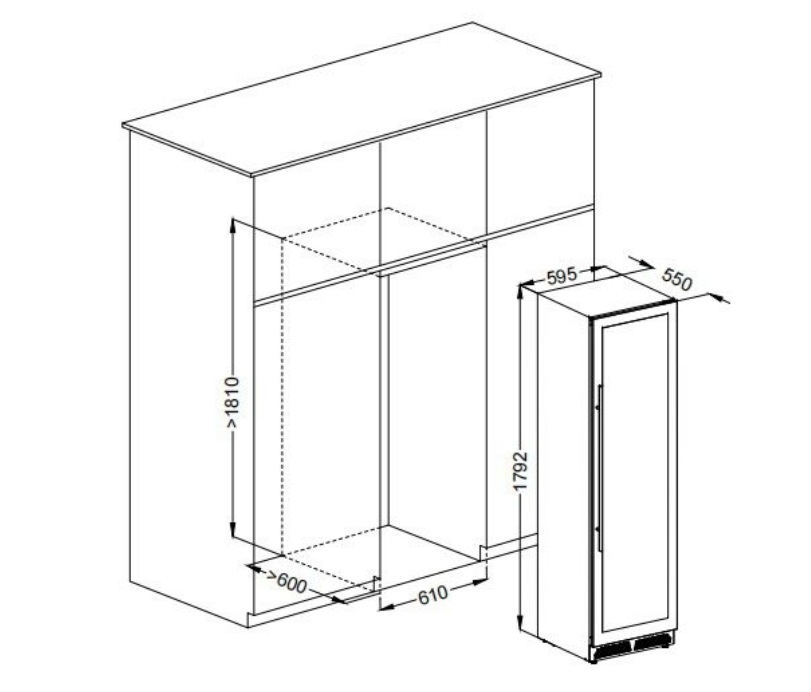 Винный шкаф Dunavox Meyvel MV110-KST2 (Slim) 
